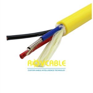 2 core power cord with fiber optic hybrid cable underwater ROV Tether 