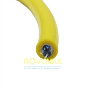 Yellow PUR jacket   1 core SM fiber optic+ 2 core Shielded power underwater floating ROV Tether Cable