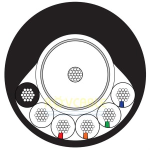 6 conductors, 20 AWG 1 Coax, 75 Ω Underwater Shielded Twisted Pair Cables